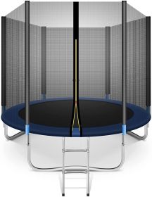 8FT Trampoline with Safety Enclosure Net and Ladder Bounding Table; Trampoline Combo Jumping Trampoline Fitness